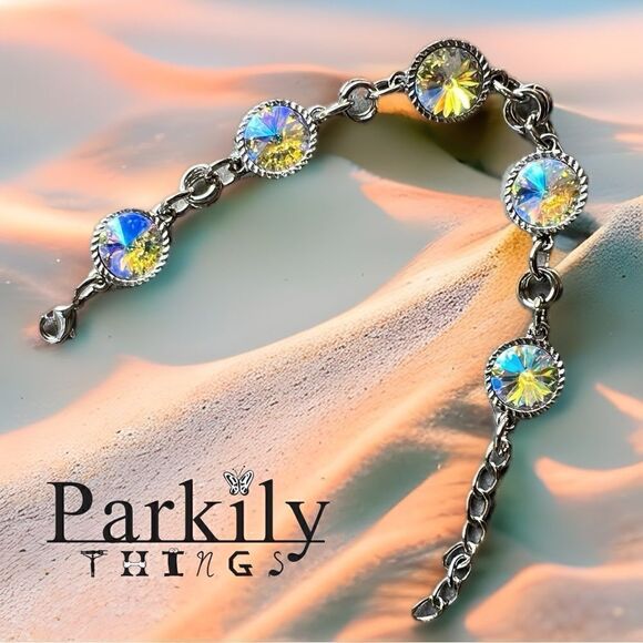 No Brand Jewelry - Handcrafted bracelet with colorful Tears of Isis Swarovski crystals